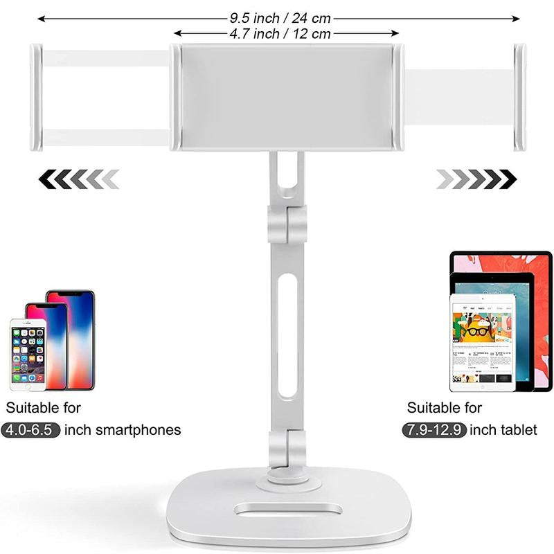 Universal Tablet & Phone Holder Stand, 1 Count Durable Metal Desk Mobile Holder Stand, Adjustable & Rotatable Desktop Smartphone Tablet Stand, Tablet Display Accessories