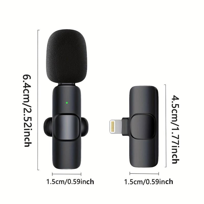 Warmhats Professional Wireless Microphone for Iphone, Ipad, Android, Phone, Laptop PC, Wireless Omnidirectional Condenser Recording Microphone for Interview Video Podcast Vlog Audio Lavalier Rechargeable Usb