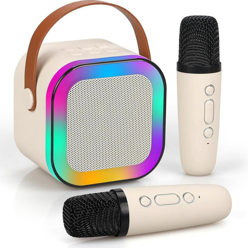 Fall Portable Wireless Karaoke Speaker with Microphone, HIFI Stereo Sound Subwoofers, KTV Speaker Subwoofer with RGB Colorful LED Lights, Karaoke Machine Sound System for Outdoor Sports Travel, Audio Device, Room Accessories