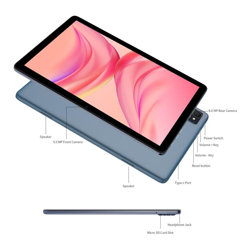 10.1 Inch Android 14 Tablet, Large Screen Entertainment Office Dual Channel Speaker Tablet, HD Screen Tablet with 128G Storage, 2.4G/5G Wifi Wireless Tablet, Portable Tablet