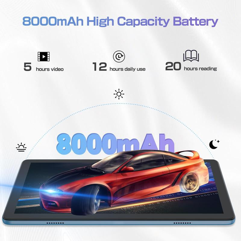 10.1 Inch Android 14 Tablet, Large Screen Entertainment Office Dual Channel Speaker Tablet, HD Screen Tablet with 128G Storage, 2.4G/5G Wifi Wireless Tablet, Portable Tablet