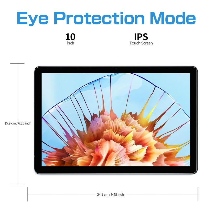 10.1 Inch Android 14 Tablet, Large Screen Entertainment Office Dual Channel Speaker Tablet, HD Screen Tablet with 128G Storage, 2.4G/5G Wifi Wireless Tablet, Portable Tablet