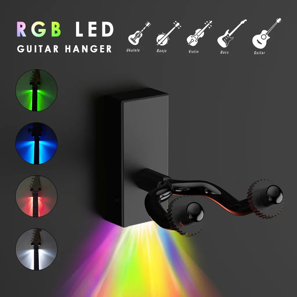 Remote Control Multi Color LED Guitar Hanger with Back Light Display for Wall Mounting Bracket Guitarra Accessories