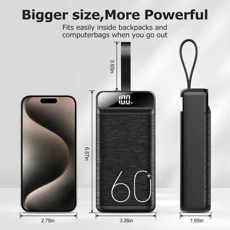 Power Bank Fast Charging 60000Mah- 22.5W PD4.0 and QC 4.0 with USB C Large Capacity Portable Mobile Phone Charger Power Bank for Iphone, Samsung, Galaxy, Travel, Home