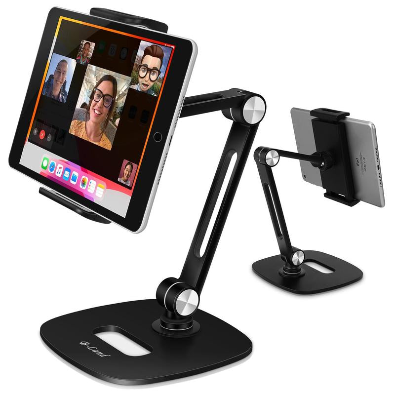 Universal Tablet & Phone Holder Stand, 1 Count Durable Metal Desk Mobile Holder Stand, Adjustable & Rotatable Desktop Smartphone Tablet Stand, Tablet Display Accessories