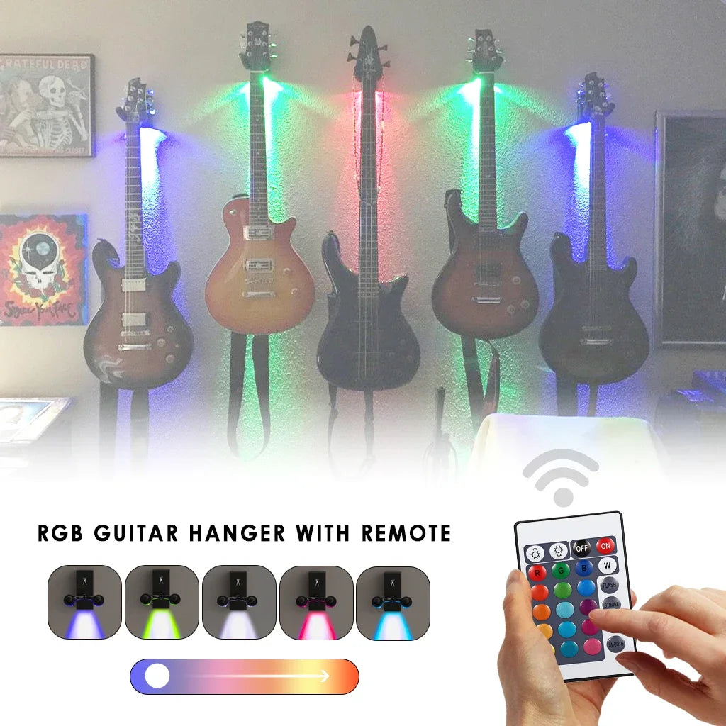Remote Control Multi Color LED Guitar Hanger with Back Light Display for Wall Mounting Bracket Guitarra Accessories