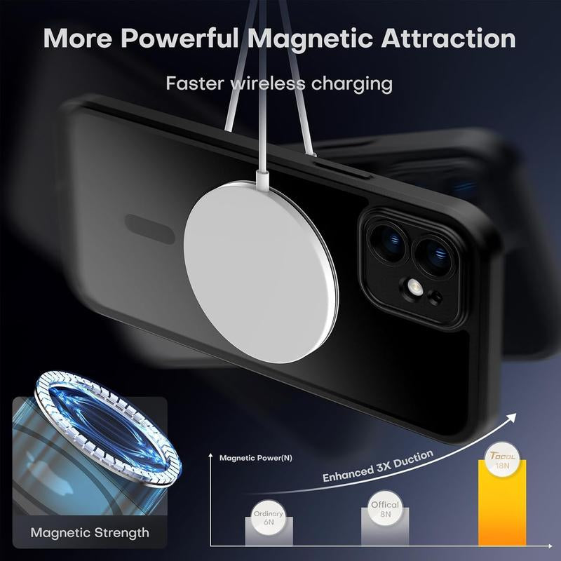 Three in One Magnetic Phone Case for Iphone 13/14/15, Upgraded with [Full Camera Protection] [Compatible with Magsafe] [15FT Military Grade Protection]