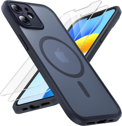 Three in One Magnetic Phone Case for Iphone 13/14/15, Upgraded with [Full Camera Protection] [Compatible with Magsafe] [15FT Military Grade Protection]