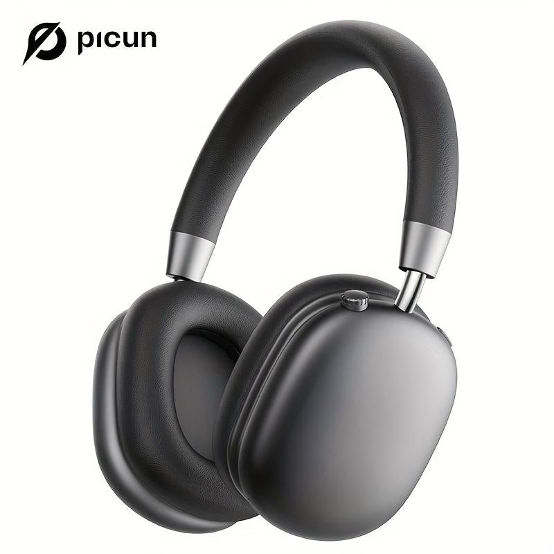 Picun F5 Wireless Headphones, 3.5Mm Audio Cable with Microphone, Spatial Sound Charging Button, Lightweight Design, Deep Sky Grey Rechargeable Game Port Water Proof Headset Noise Electronic Earbud