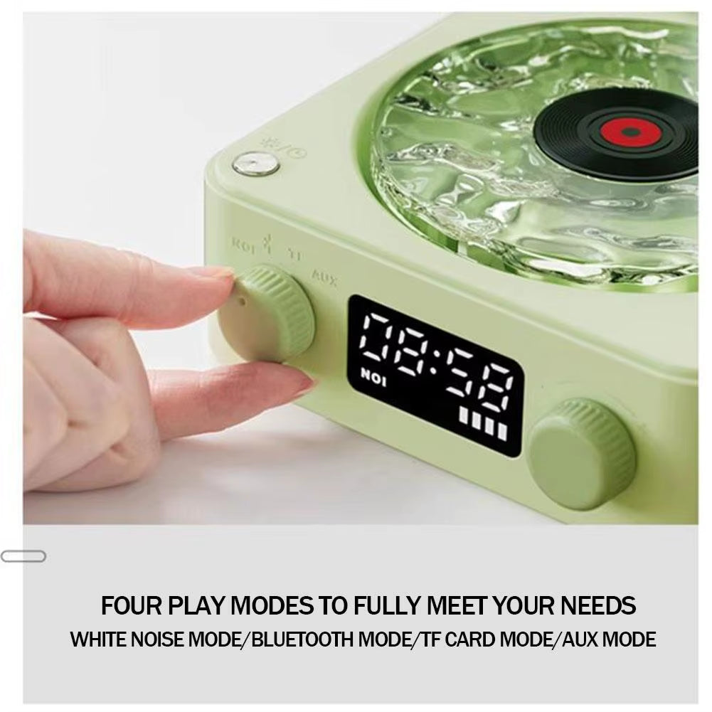 Retro Speaker Vintage Wireless Bluetooth Speaker with Time Screen Display Vinyl Record Player Design Supports TF AUX