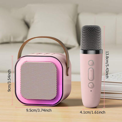 Fall Portable Wireless Karaoke Speaker with Microphone, HIFI Stereo Sound Subwoofers, KTV Speaker Subwoofer with RGB Colorful LED Lights, Karaoke Machine Sound System for Outdoor Sports Travel, Audio Device, Room Accessories
