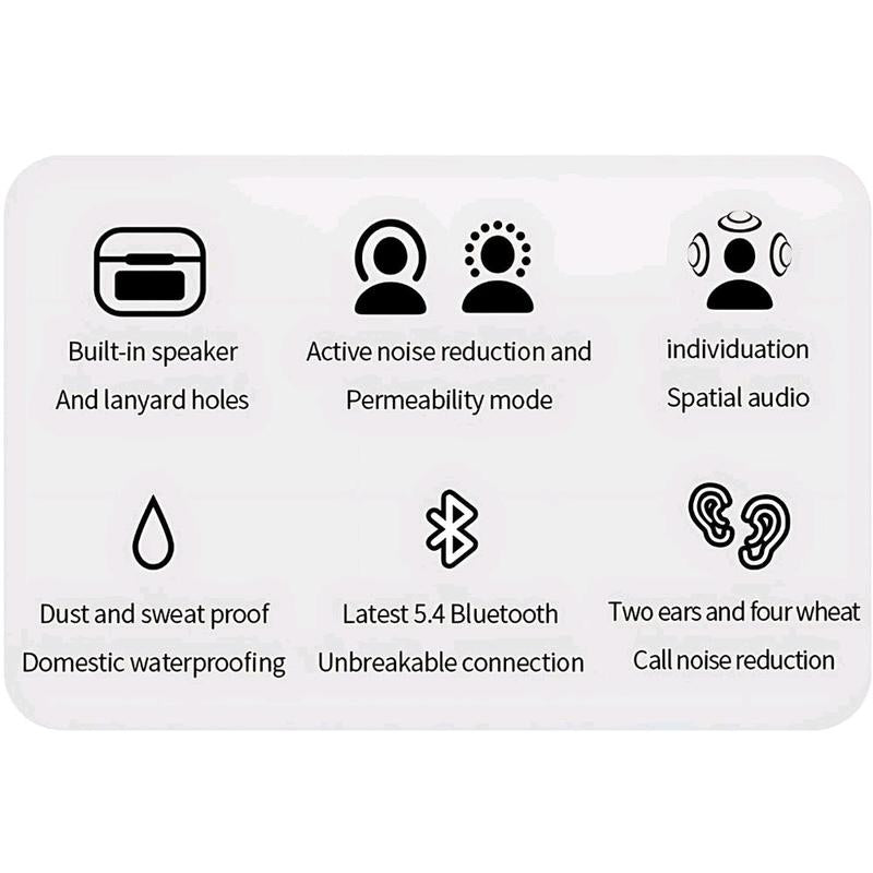 Smart Touchscreen Bluetooth Earbuds - White Audio Headphone with Full-Color Display, AI Anti-Loss, Waterproof, 5.4 AI MCU, 12M Bluetooth Range
