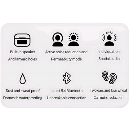 Smart Touchscreen Bluetooth Earbuds - White Audio Headphone with Full-Color Display, AI Anti-Loss, Waterproof, 5.4 AI MCU, 12M Bluetooth Range