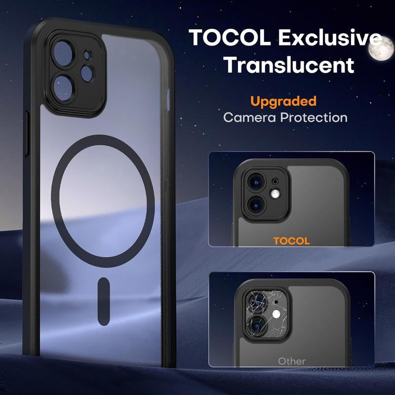 Three in One Magnetic Phone Case for Iphone 13/14/15, Upgraded with [Full Camera Protection] [Compatible with Magsafe] [15FT Military Grade Protection]