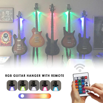 Remote Control Multi Color LED Guitar Hanger with Back Light Display for Wall Mounting Bracket Guitarra Accessories